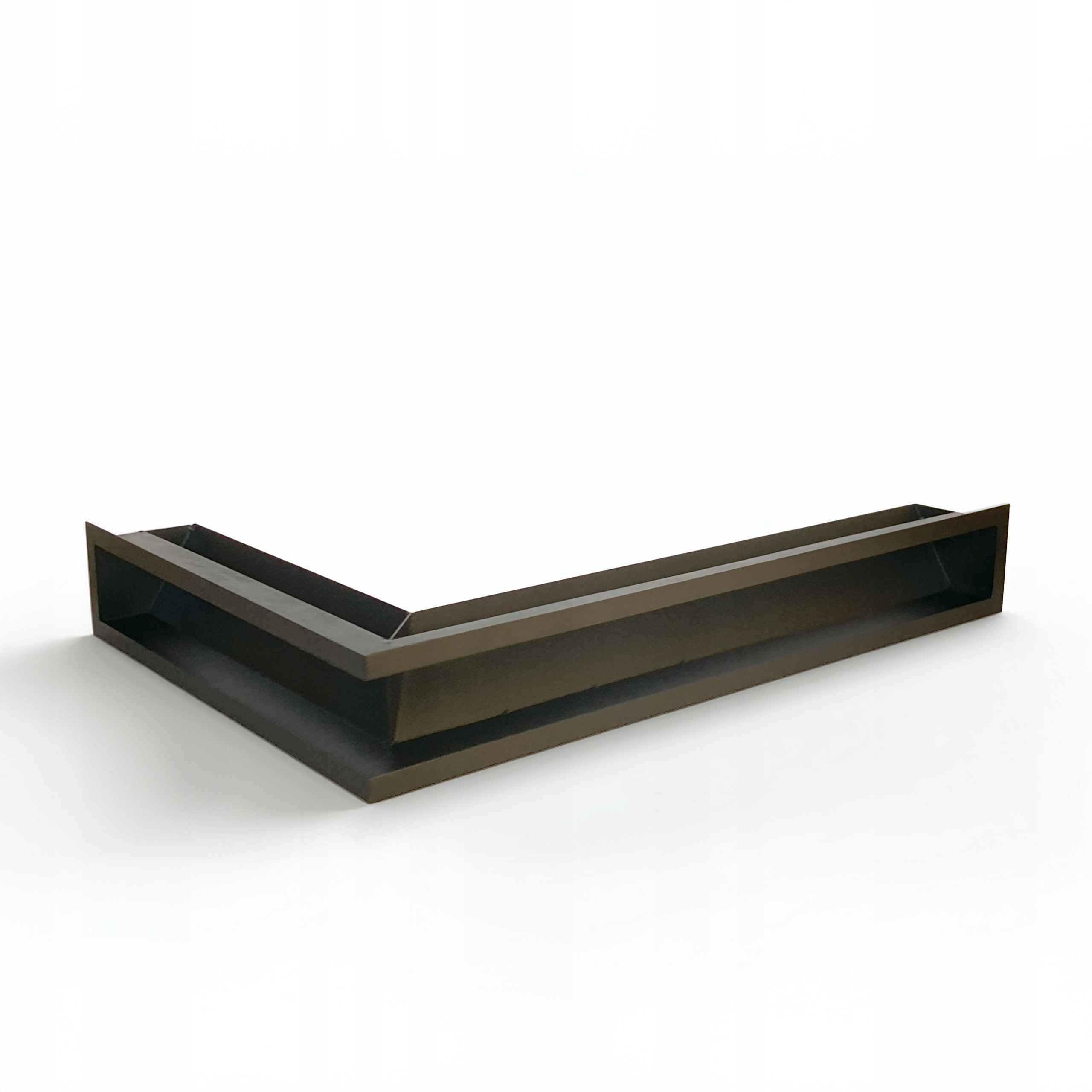 Rohová krbová mriežka luft výstupná 9x40x60 cm čierna 90x400x600 mm