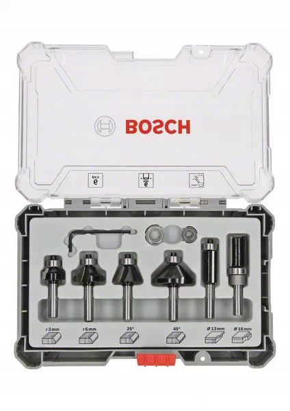 

Bosch Zestaw Frezów 6 Sztuk Uchwyt 6 MM