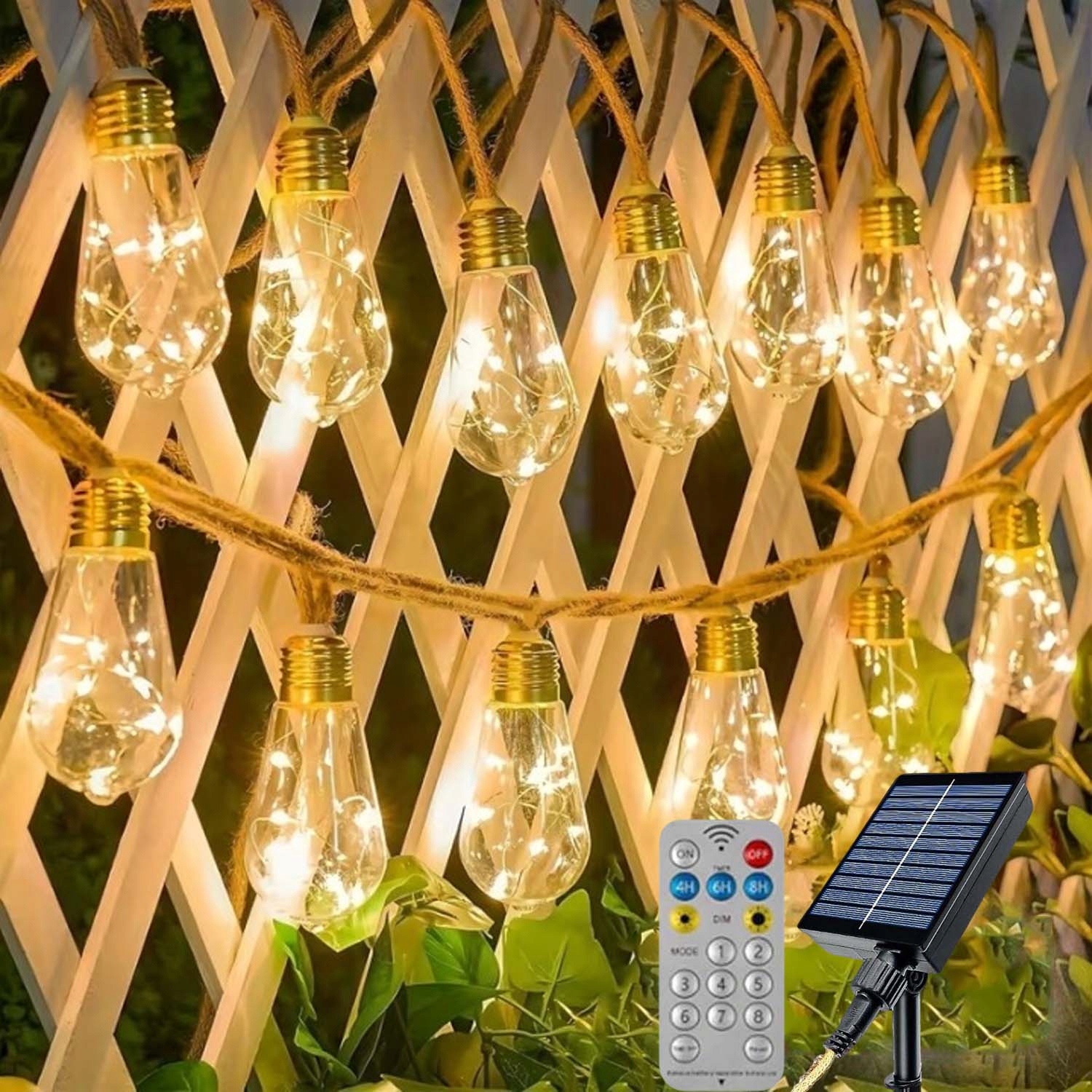 7.8m Girlanda Solarna Ogrodowa Lampki Solarne 16x Żarówka Led na Balkon