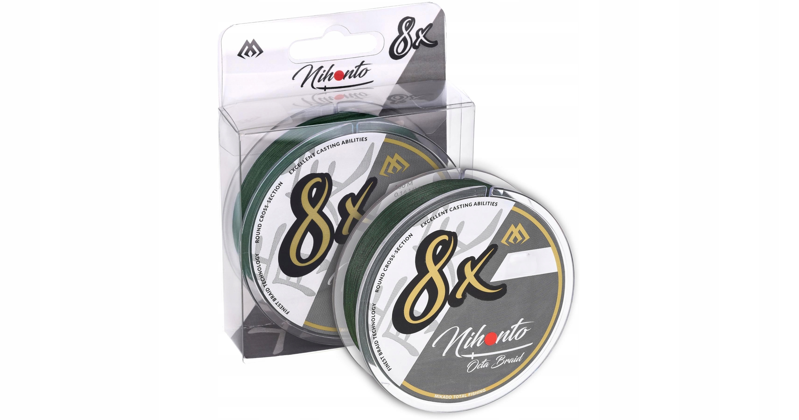 Plecionka Mikado Nihonto Octa Braid Green 10 M 0,18 mm x 10 m