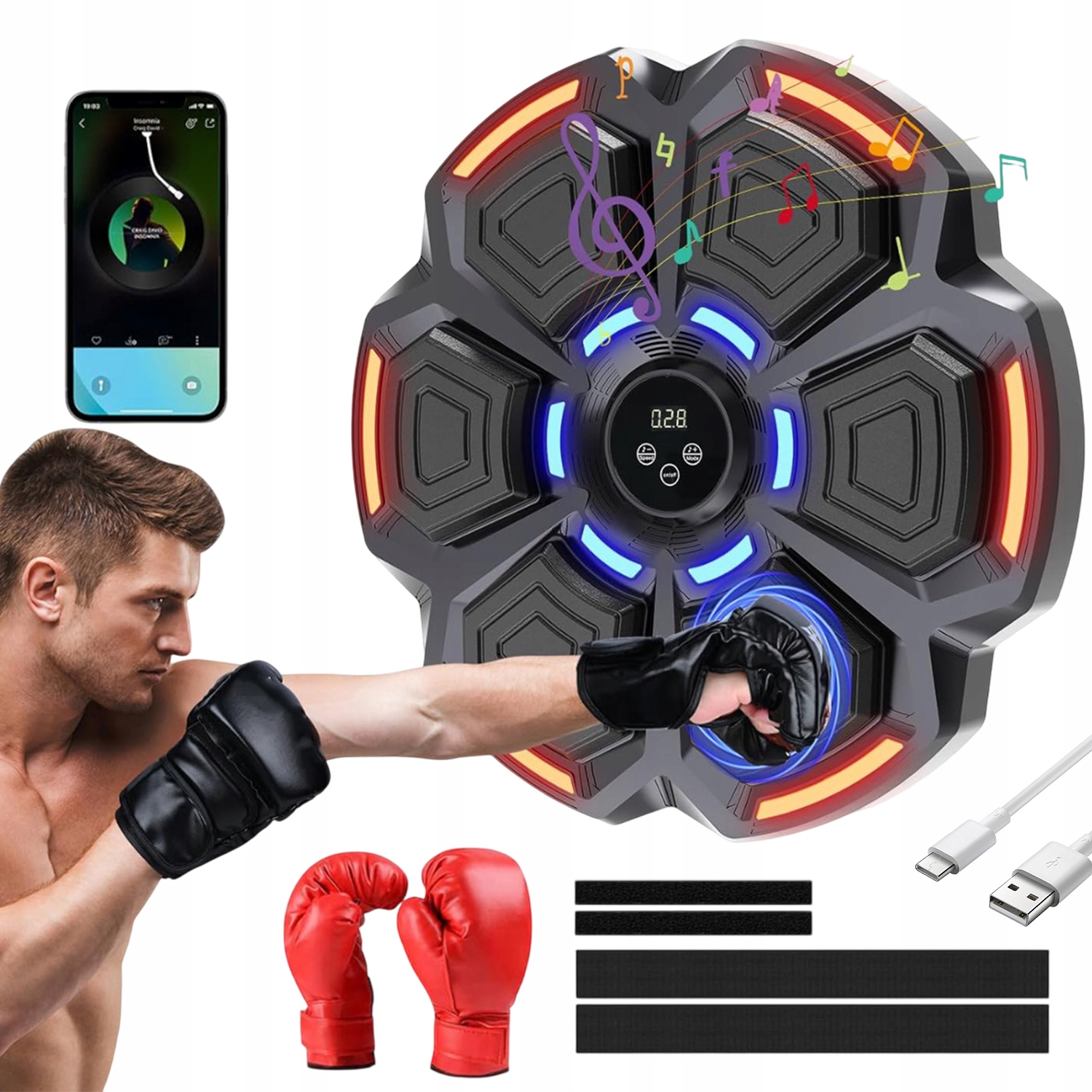 Bluetooth Boxovací Stroj, Tréninkový Trenažér Pro Box, Hudební Tabule