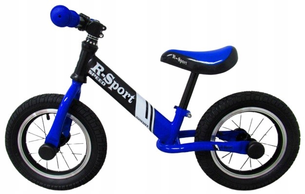 Rowerek biegowy R8 Niebieski Pompowane koła, łożyskowana kierownica