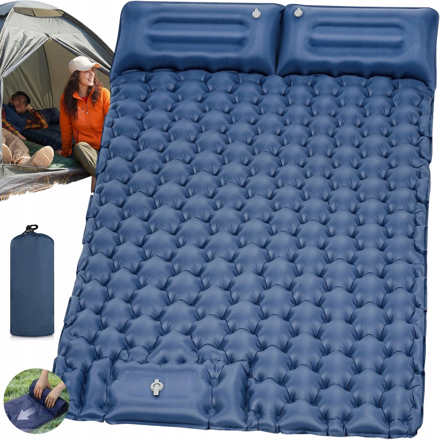 Mata Turystyczna Karimata Dmuchana Materac Do Spania 200X130 CM Z Pompką