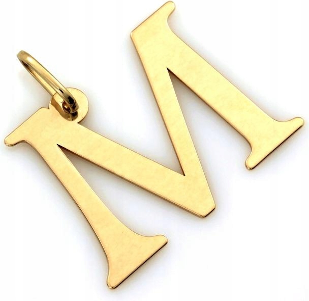 Zlatý přívěsek s písmenem M ryzost 585 , personalizovaná dárek visačka