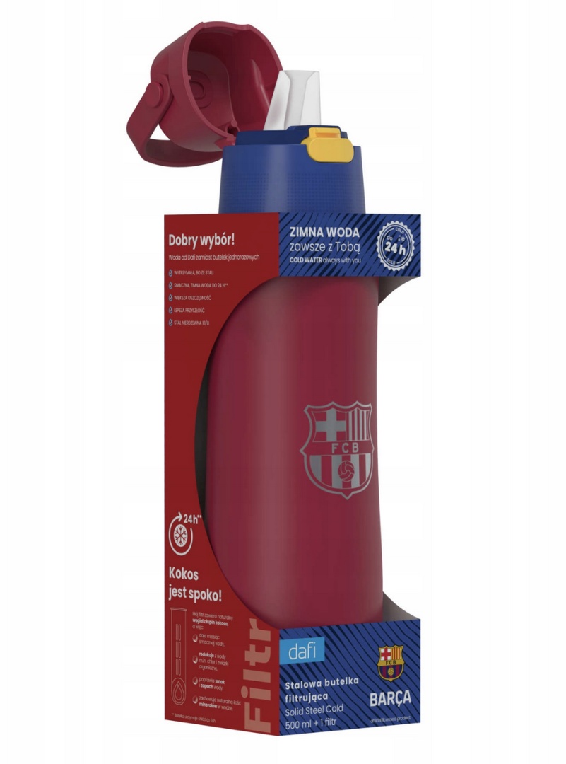 Termiczna butelka filtrująca Dafi Solid Steel Cold Fc Barcelona 0,5l