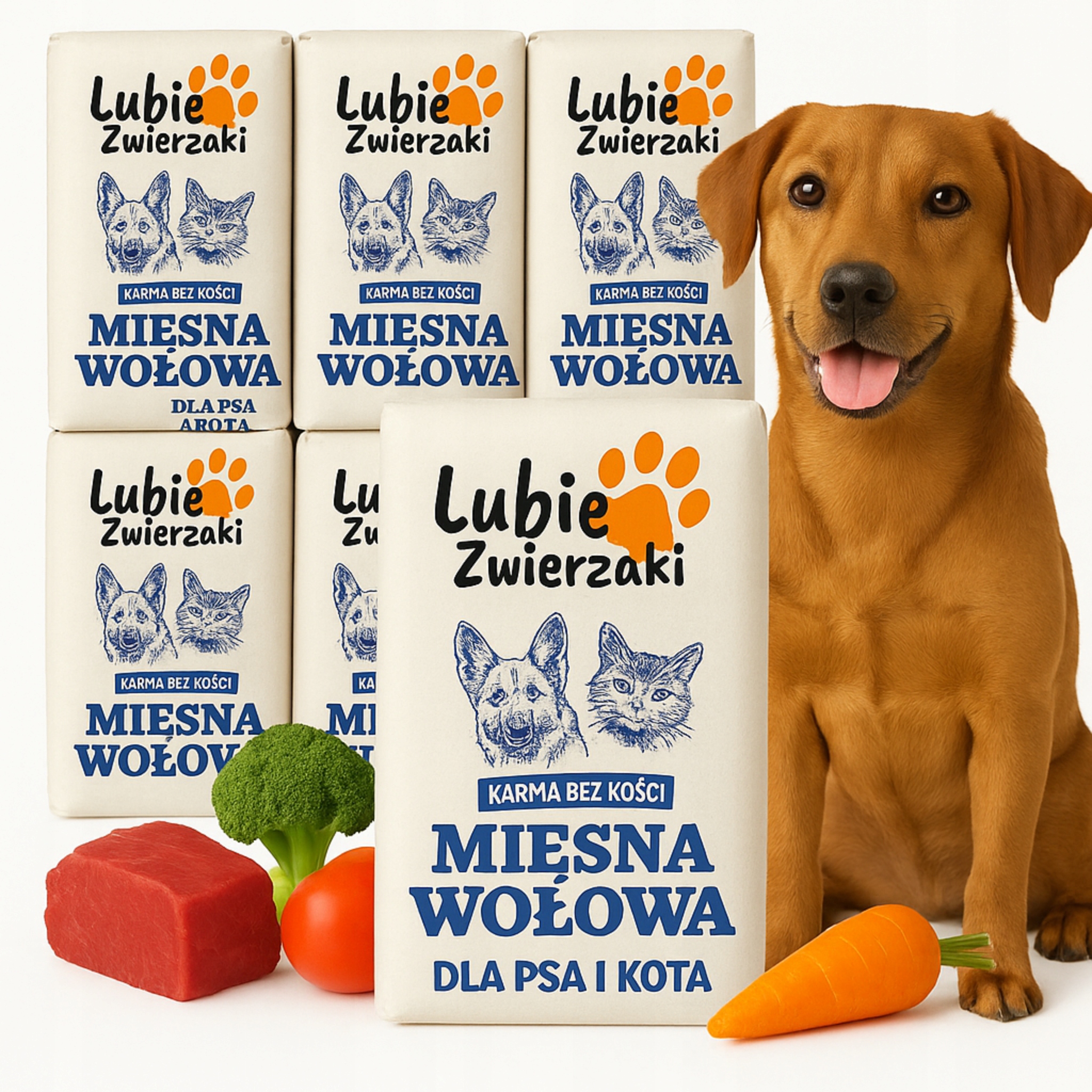 Mięso surowe mrożone wołowe mokra karma dla psa bez kości zestaw 20kg Barf