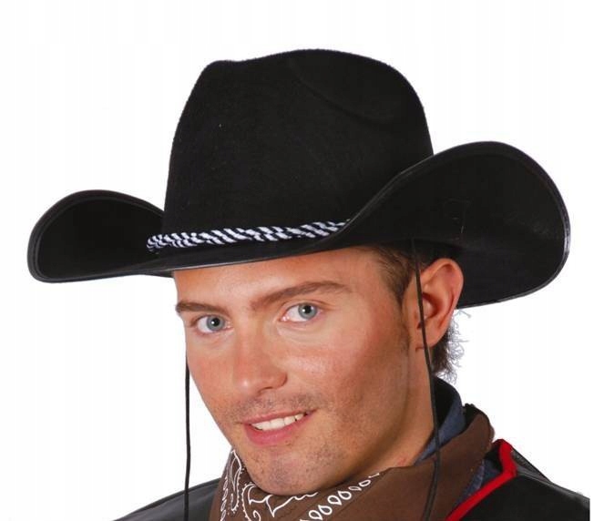 KAPELUSZ KOWBOJSKI CZARNY KOWBOJ KOWBOJKA RODEO