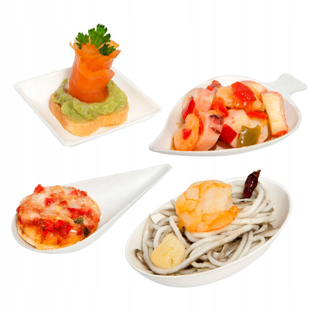 Fingerfood tanieriky, predjedlá, 4 vzory, biele, 1000 ks 4x250 ks