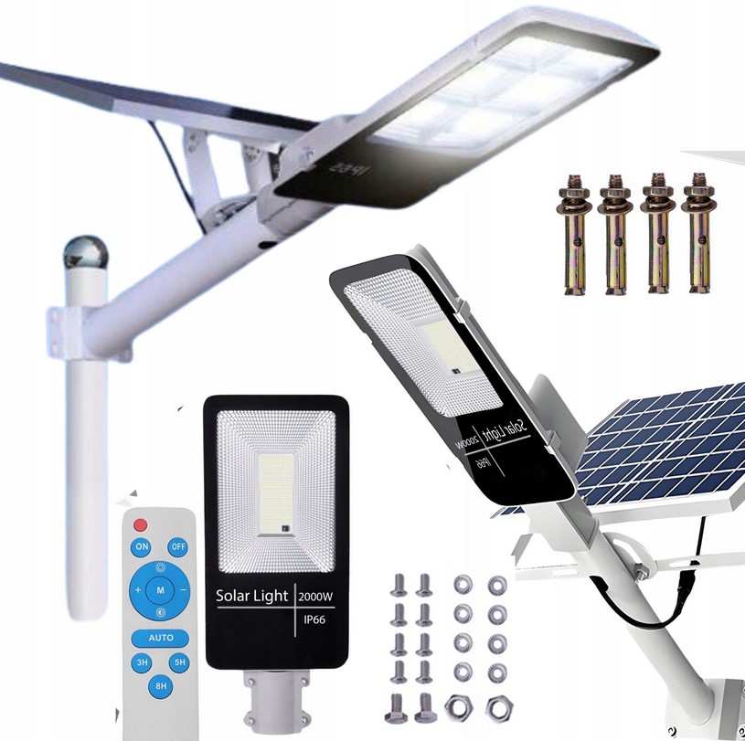 Pouliční lampa Velký solární panel 1200 W 120000 lm Montážní sada