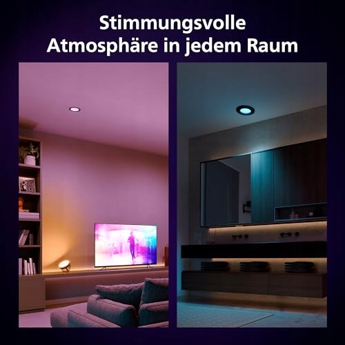 PHILIPS Hue Smart Slim 3 Lampy 90mm Białe Kolorowe Światło Bluetooth — miniatura 5