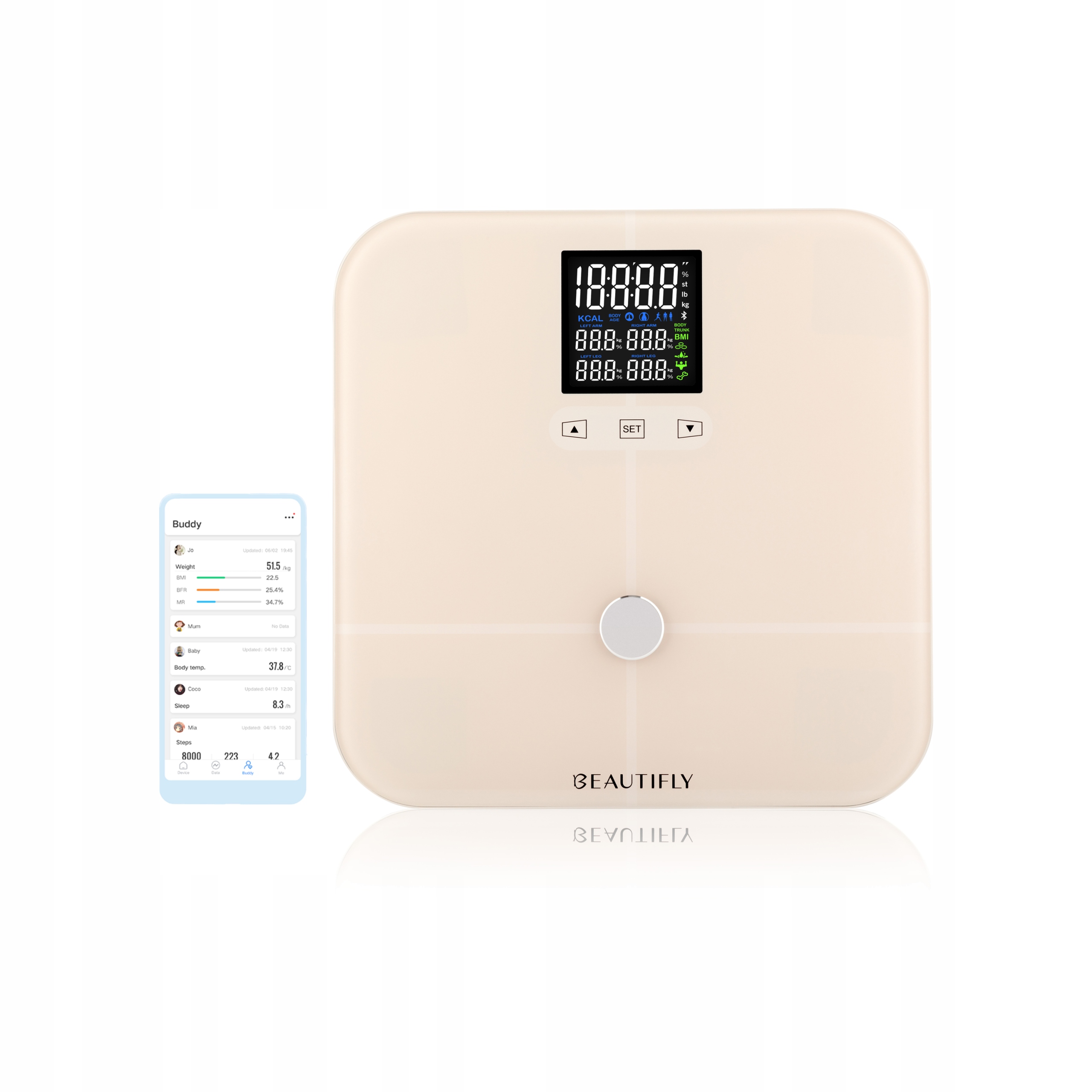 Elektronická váha Beautifly Scanner Smart App Sklo 180 kg