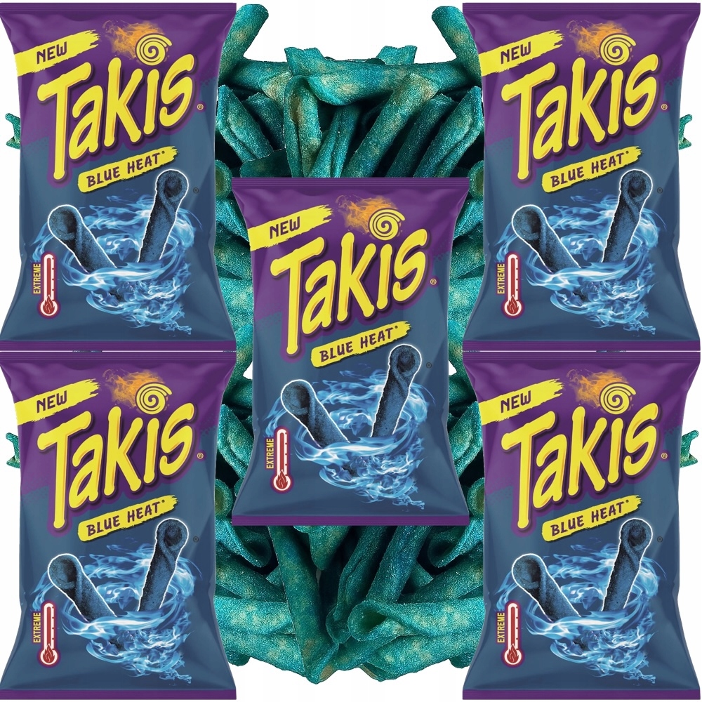 Levně 5 x Modré Chipsy Kukuřičné Tortilla Chips Ostré Blue Heat 100 g Takis