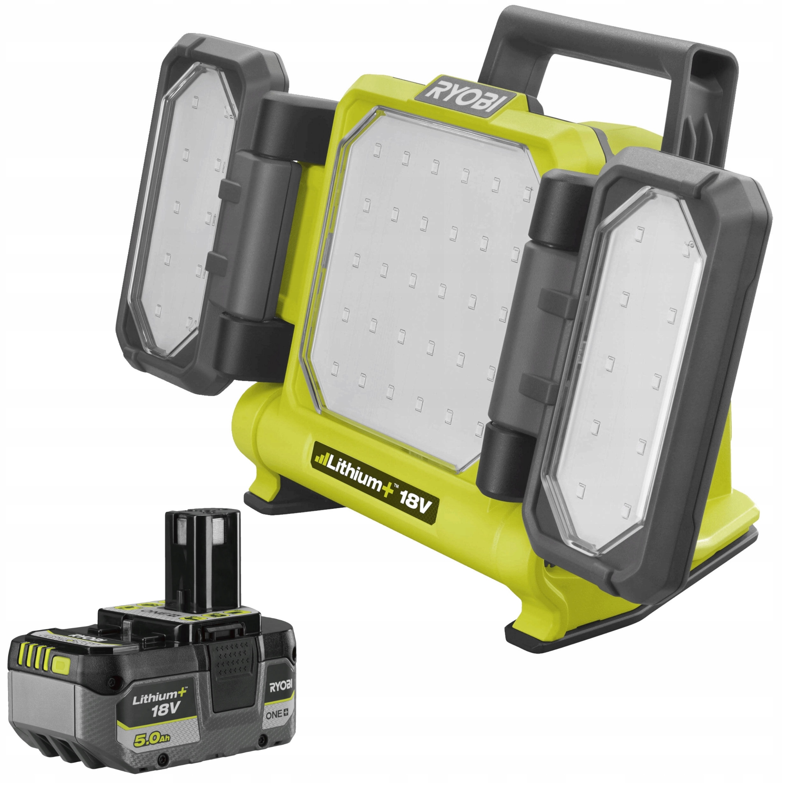 Ryobi Led Akukulačná Lampa Halogen S Panelmi 3000LM 18V 5Ah Batéria