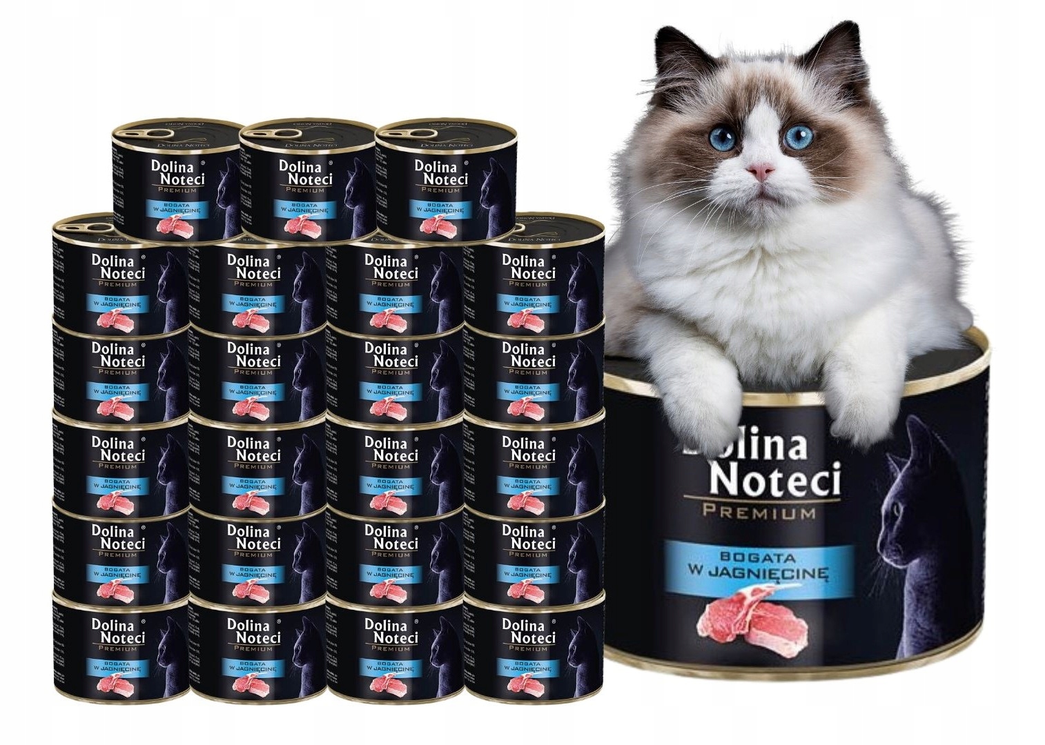 Levně Dolina Noteci Premium mokré krmivo pro kočky bohaté na jehněčí 24x185 g