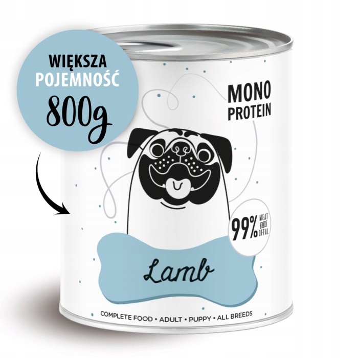 Levně Paka Zwierzaka Pepe Lamb mokré krmivo pro psy 99% jehněčí 6x800g