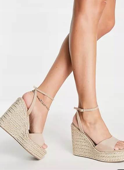 ASOS DESIGN BEŻOWE ZAMSZOWE ESPADRYLE WIDE FIT TASHA 37