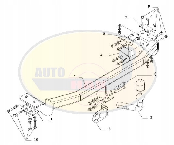HAK HOLOWNICZY + 7 PIN NISSAN ALMERA 1995-2000 Producent Auto-hak