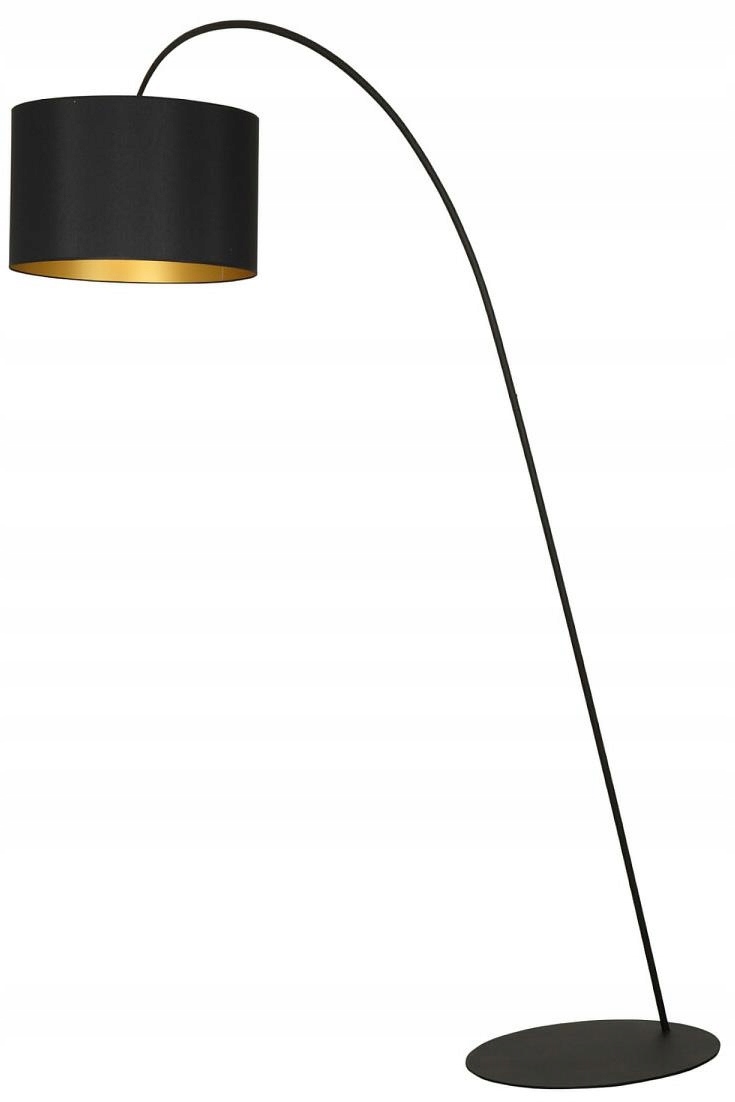Podlahová lampa Alice Čierna Zlatá Abažúrová 1xE27 205 cm Stojacia lampa do domu