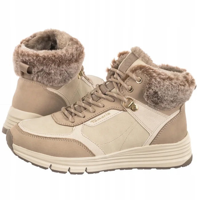 Dámské Dámské Kotníkové Boty Tamaris Béžové 1-26251-43 418 Ivory