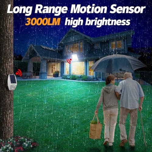 Lampa Solarna Z Czujnikiem Ruchu Z Pilotem Wodoodporna 3000LM IP65 INTELAMP — miniatura 2