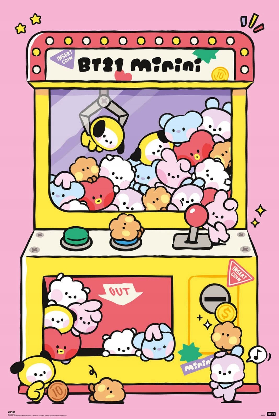 BT21 Arcade Machine plakat dla dziecka plakaty na ścianę 61x91,5 cm poster