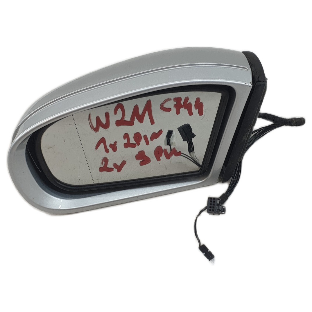 right mirror exterior MERCEDES W211 silver KOD C744 11-vertical 2002