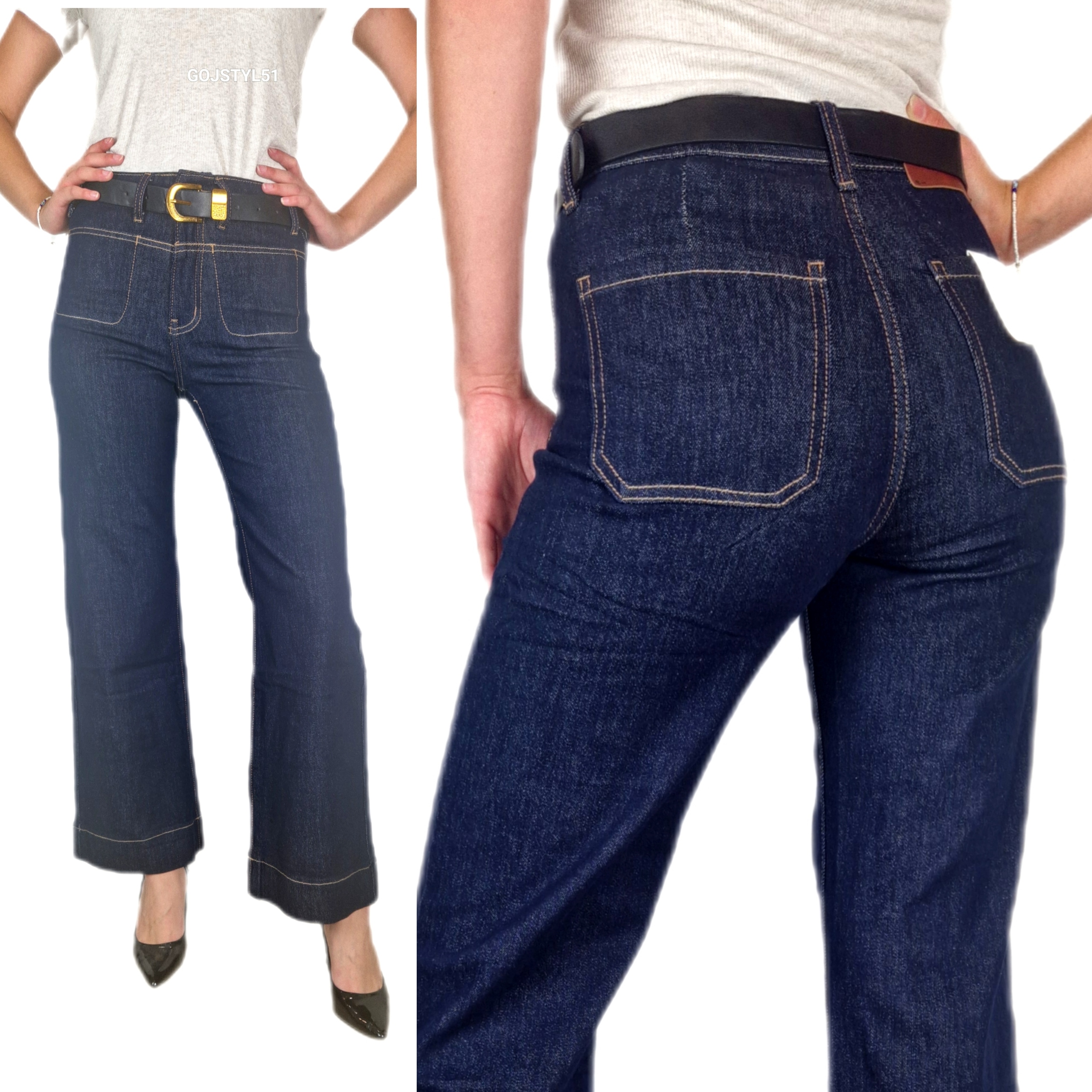 Tmavě modré dámské kalhoty s rovnou nohavicí, zeštíhlující