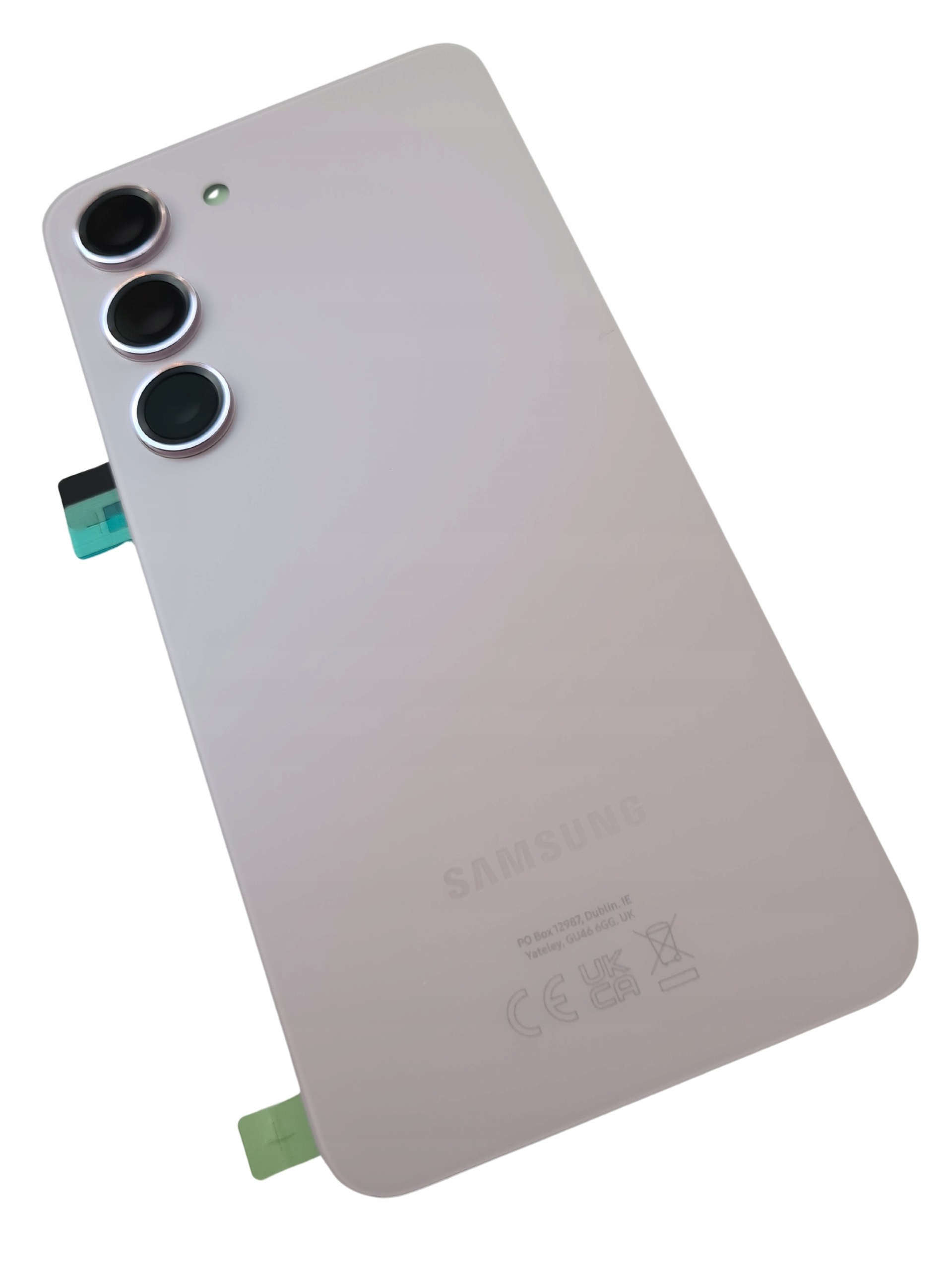 Org Klapka Originální zadní zadní kryt pro Samsung Galaxy S23 SM-S911, levandulová