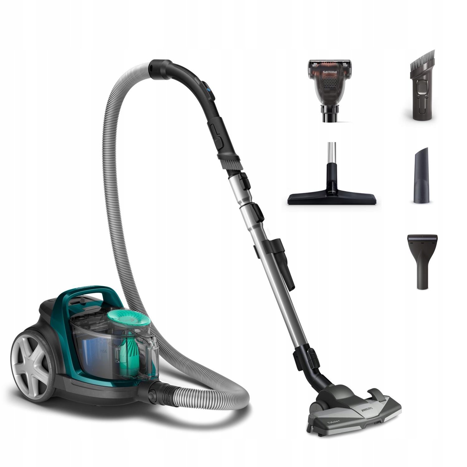 Vysávač Philips Bezvreckový 900 Wattov Objem 1,5 l Hlučnosť 77 dB Tmavosivá