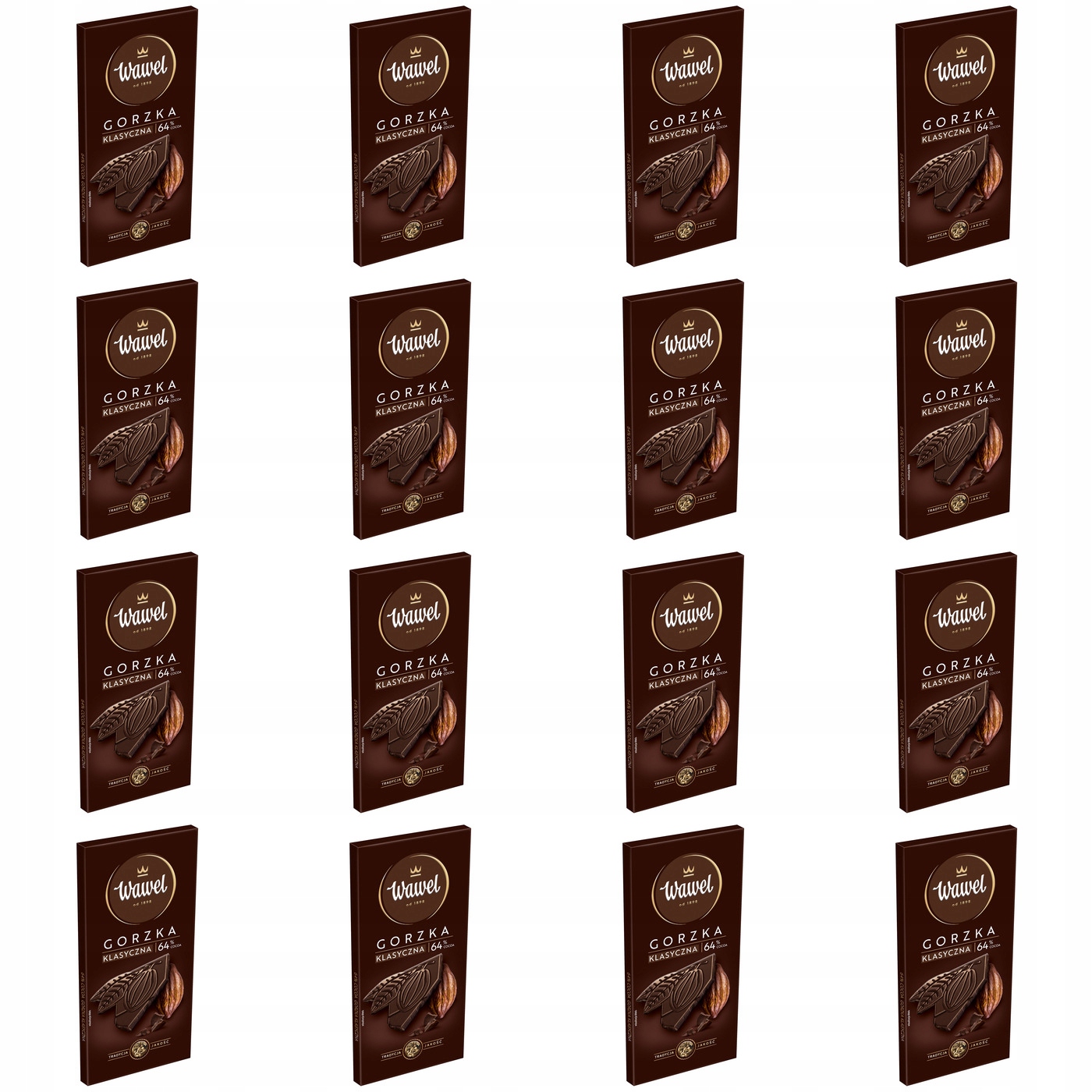 16x 90g Wawel Czekolada Premium Gorzka 64% cocoa Karton