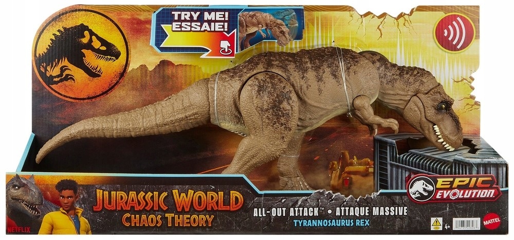 Jurassic World Tyrannosaurus Rex フィギュア Figurka Mattel Jurassic World Chaos Theory All-Out Attack