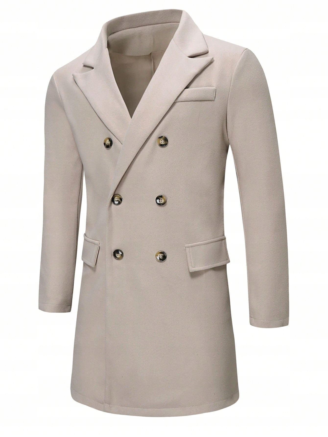 ELEGANCKI DŁUGI MĘSKI PŁASZCZ ZIMOWY JESIENNY BIZNESOWY WIECZOROWY Rozmiar L