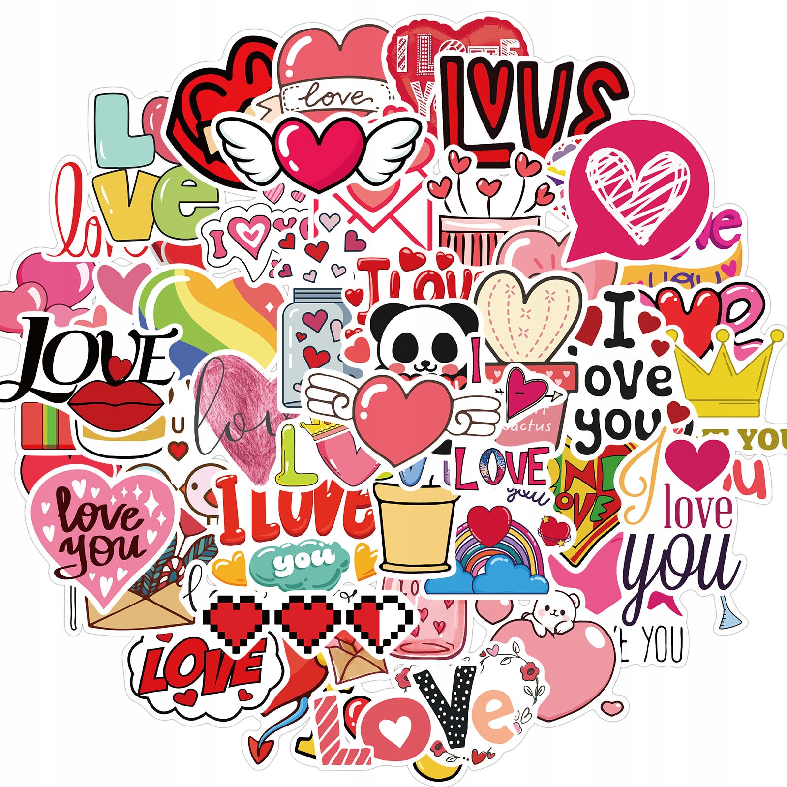

Naklejki Wodoodporne Sticker Bomb MIX Love 50 szt