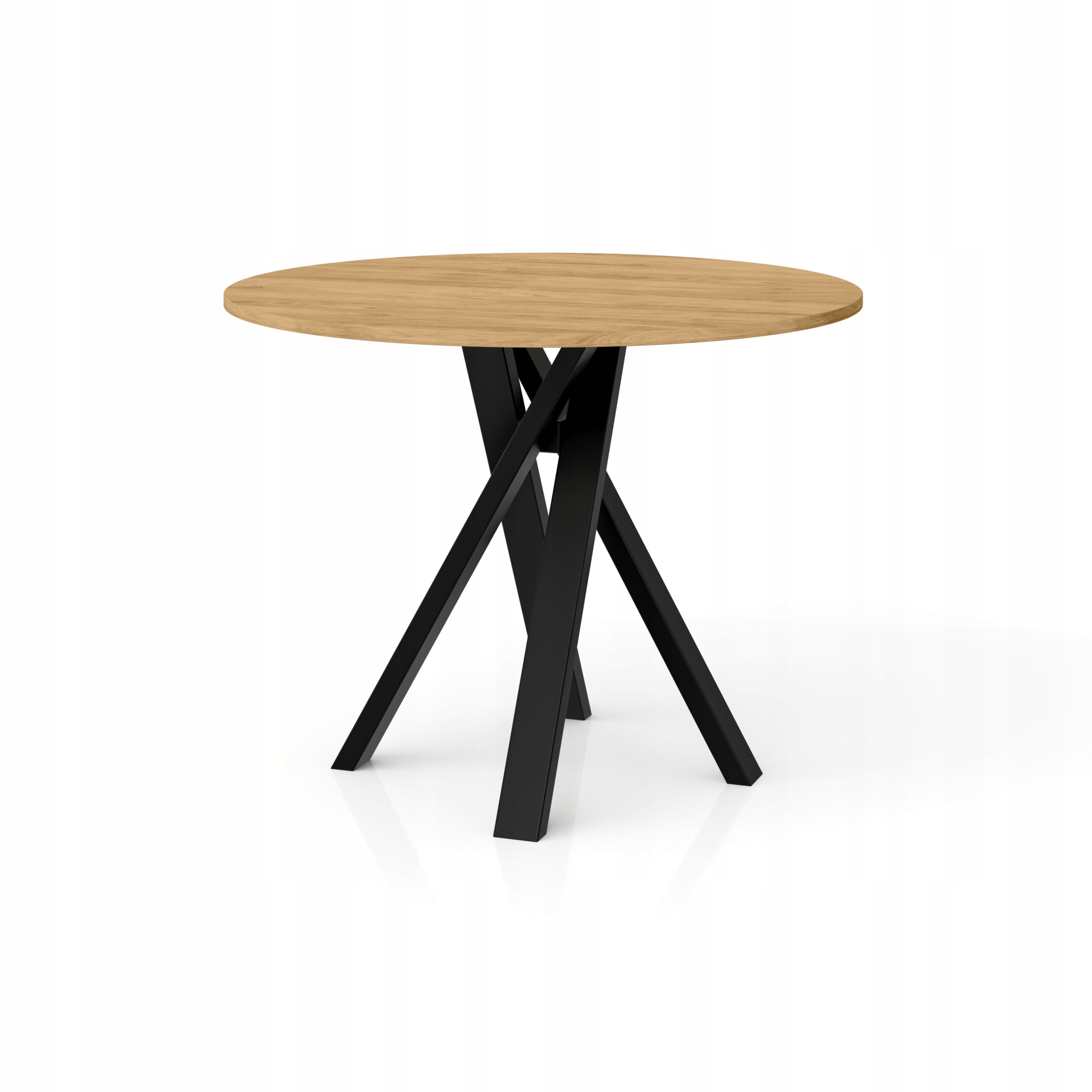 Stůl na kovové noze, kulatý stůl Hikora 110 cm, Loftový stůl černý