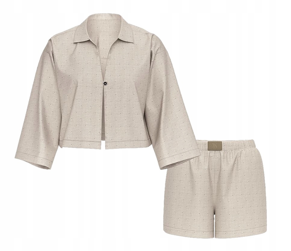 Krátké pyžamo z modalu a bavlny Victoria's Secret šedé S (M)