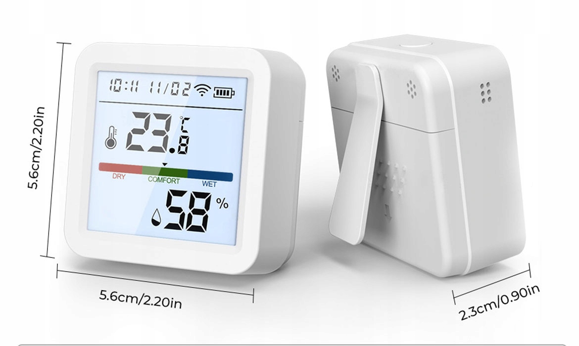 TERMOMETR Czujnik temperatury wilgotno. WIFI TUYA ekran LCD RAPORTY EXCEL Kod producenta SB519