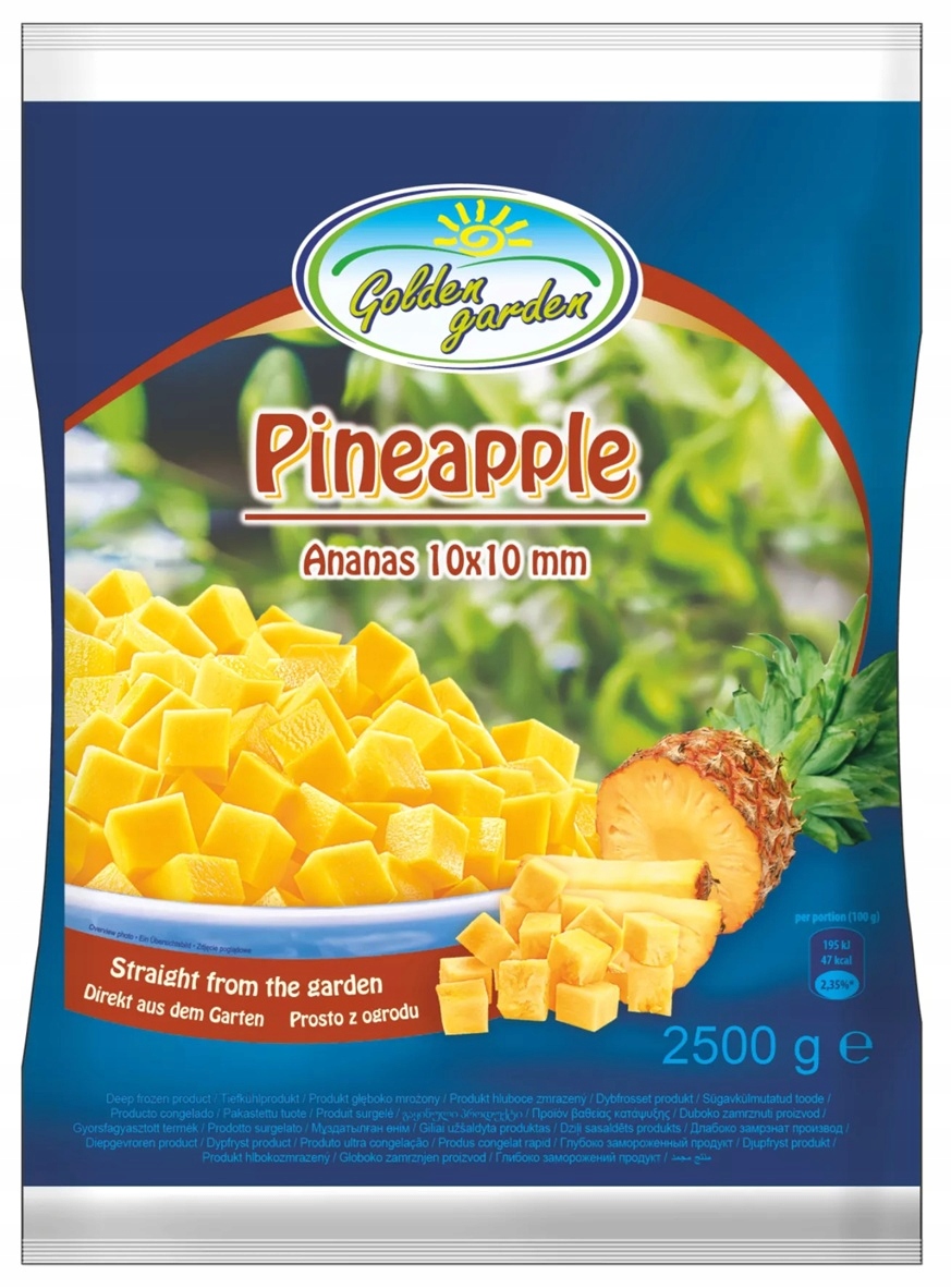 Zlatý Garden Ananas Kostka 10X10 MM 2500 G