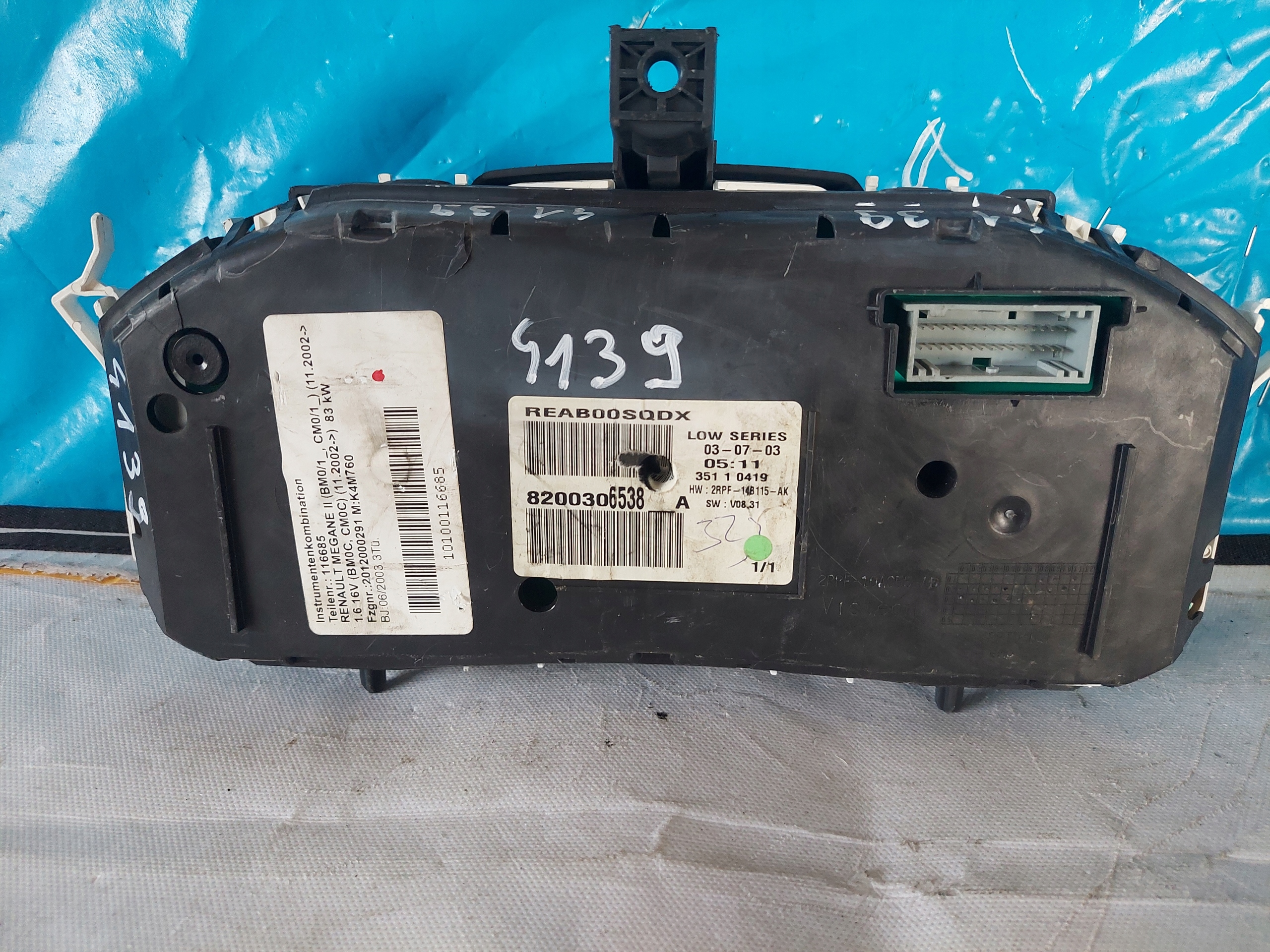 dials clock MEGANE II 1.6 16V 8200306538
