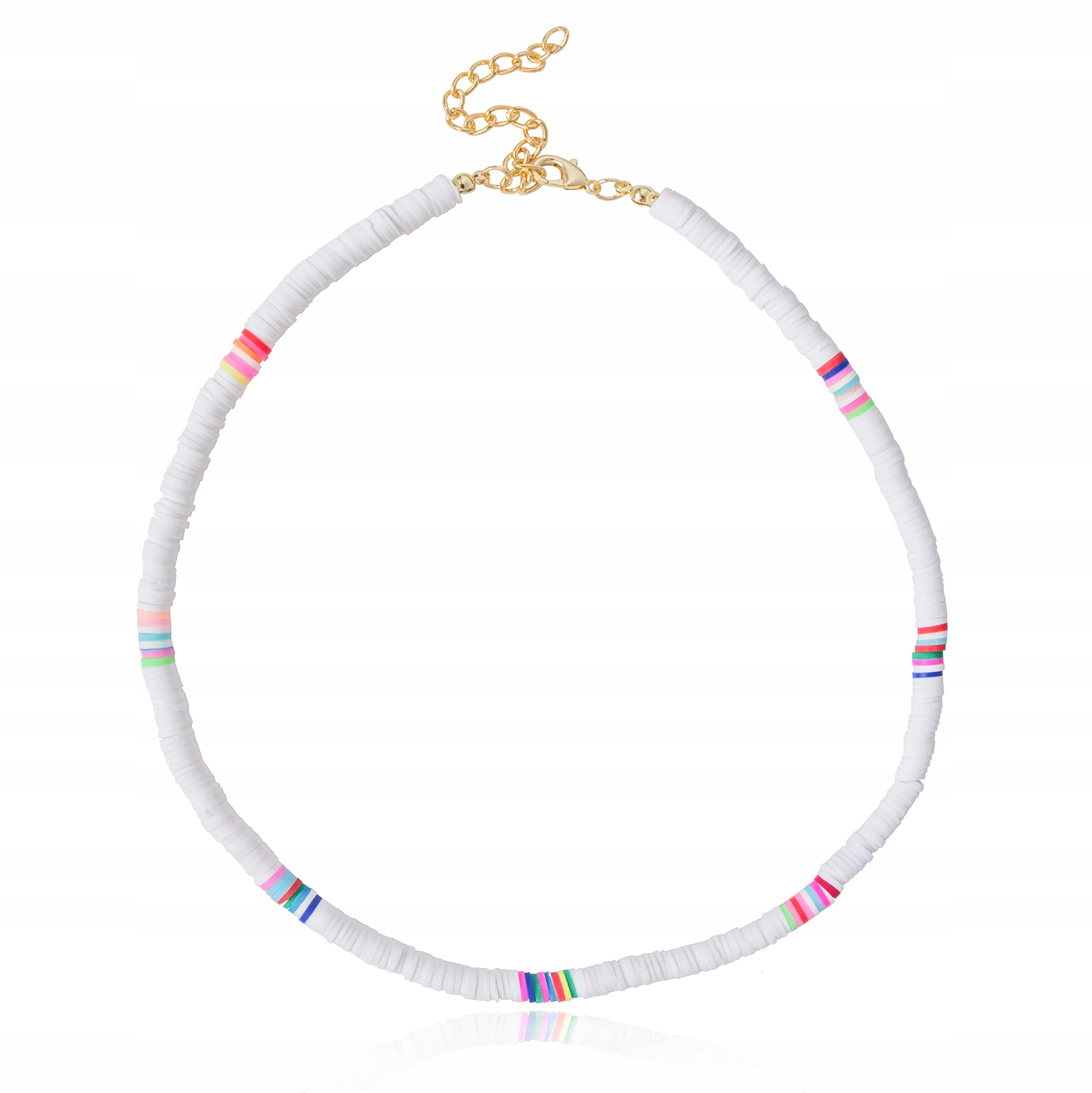 

Naszyjnik surfer biały choker koraliki boho