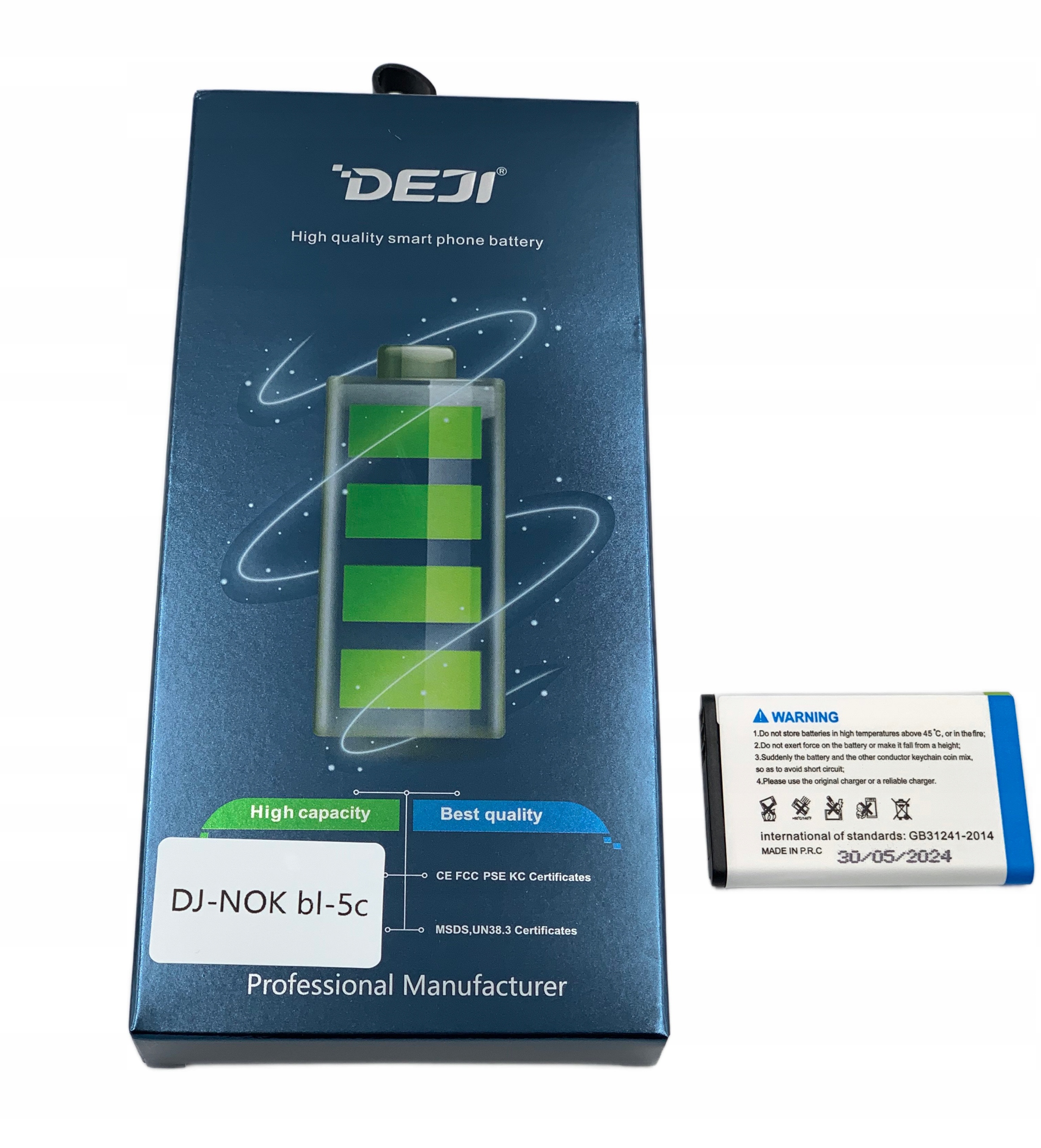 BATERIA DEJI DO NOKIA BL-5C 1200 mAh POWIĘKSZONA POJEMNOŚĆ 6230i, 6600, N70 Kod producenta DJ-INOK bl-5c