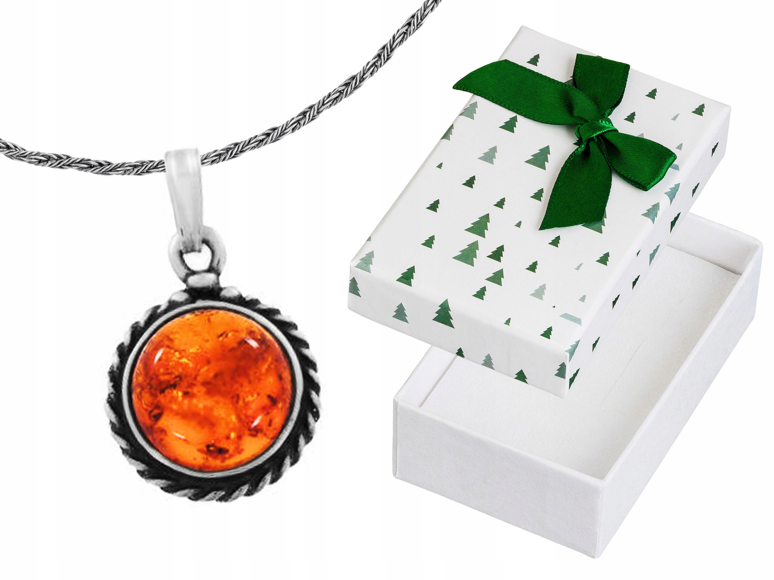 Krátký Stříbrný Oxidovaný Dámský Kulatý Náhrdelník s Jantarem Choker 32 cm