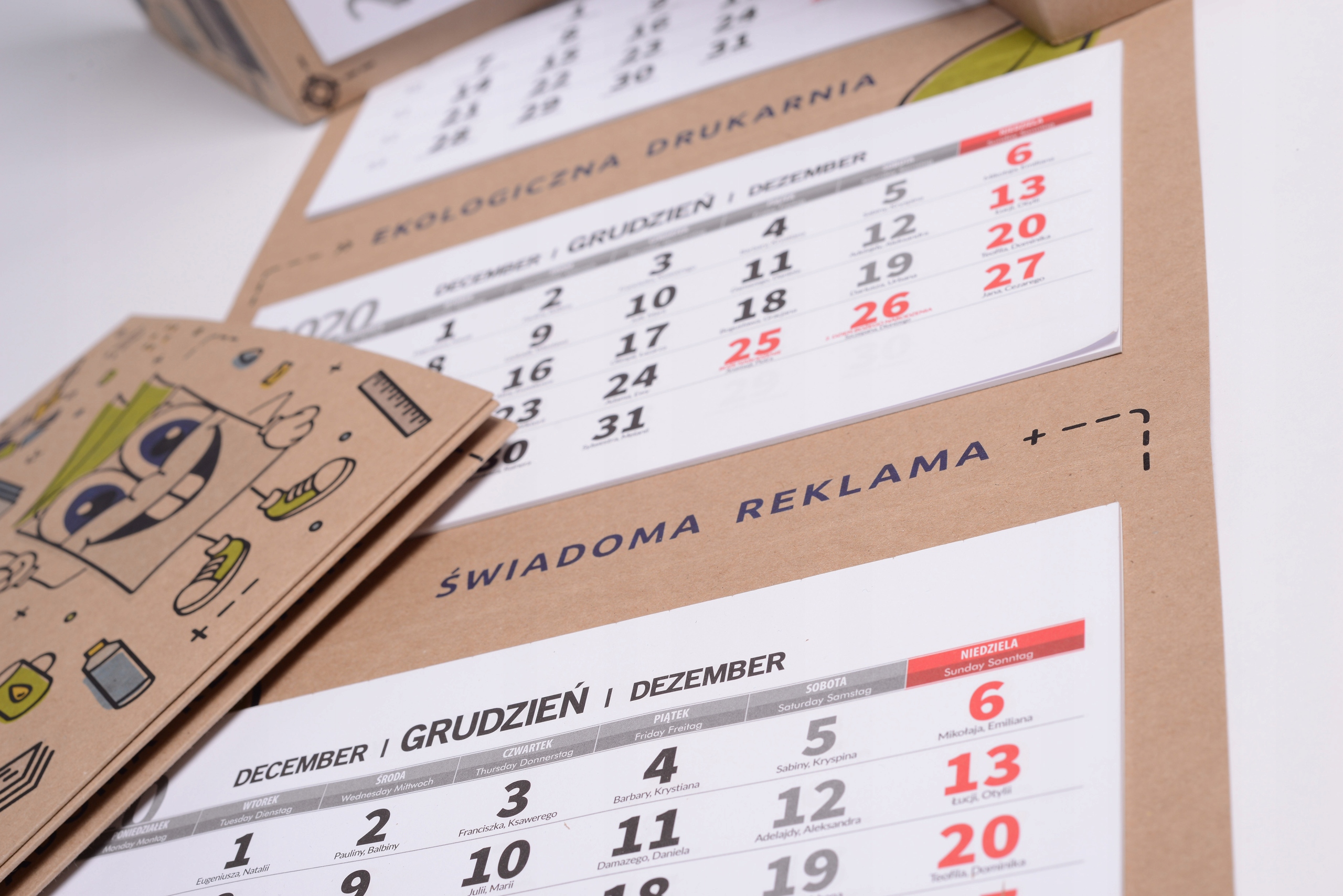 KALENDARZ trójdzielny EKO-logiczny jakość premium Rozmiar inny