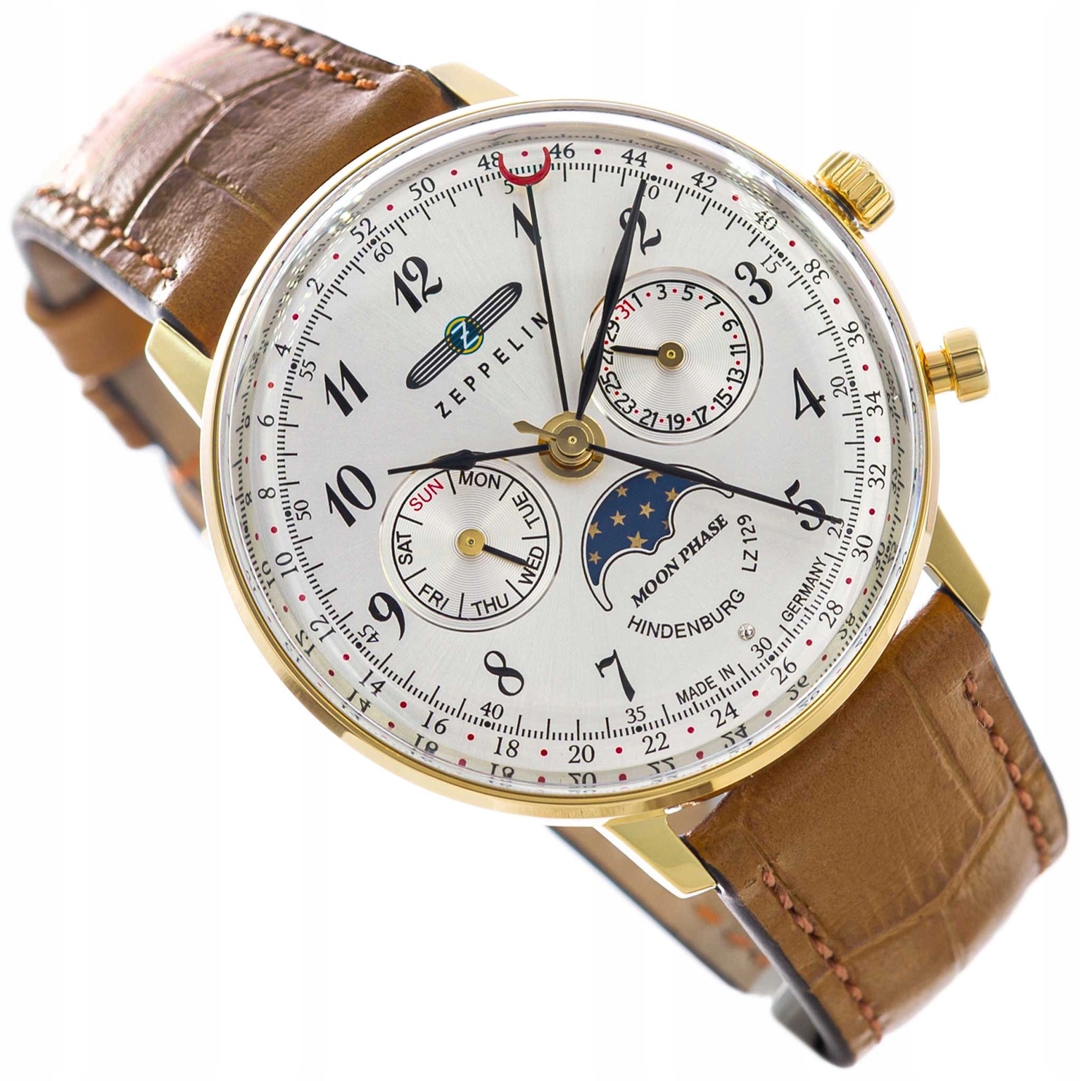Dámské Hodinky Zeppelin 7039-1 LZ129 Hindenburg Hnědé S Řemínkem