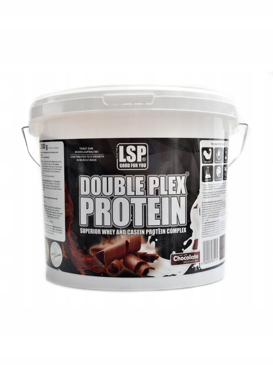 Lsp nutrition Double Plex 80% whey casein protein 2500 g čokoláda