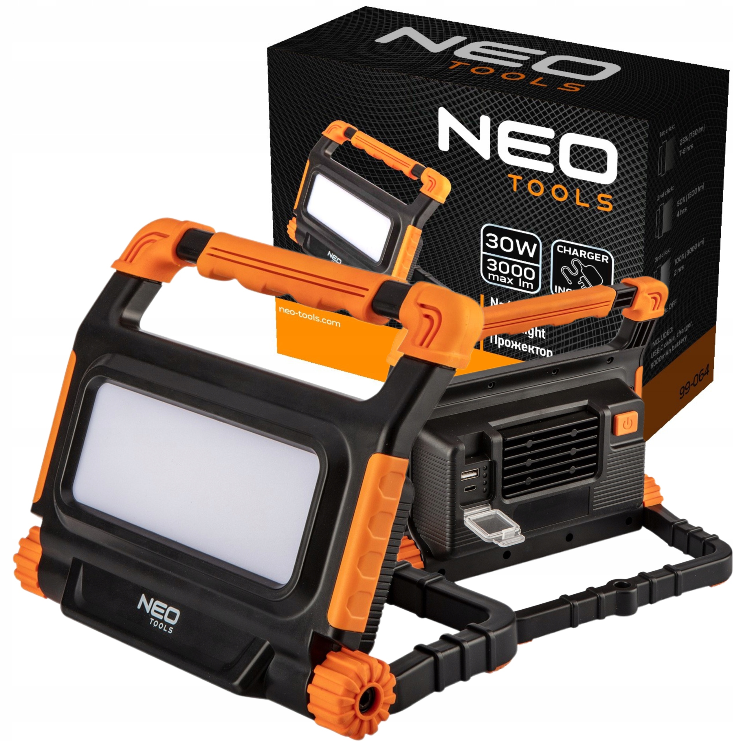 Neo Tools Akumulátorový Reflektor 3000 LM Smd Led Lampa 99-064