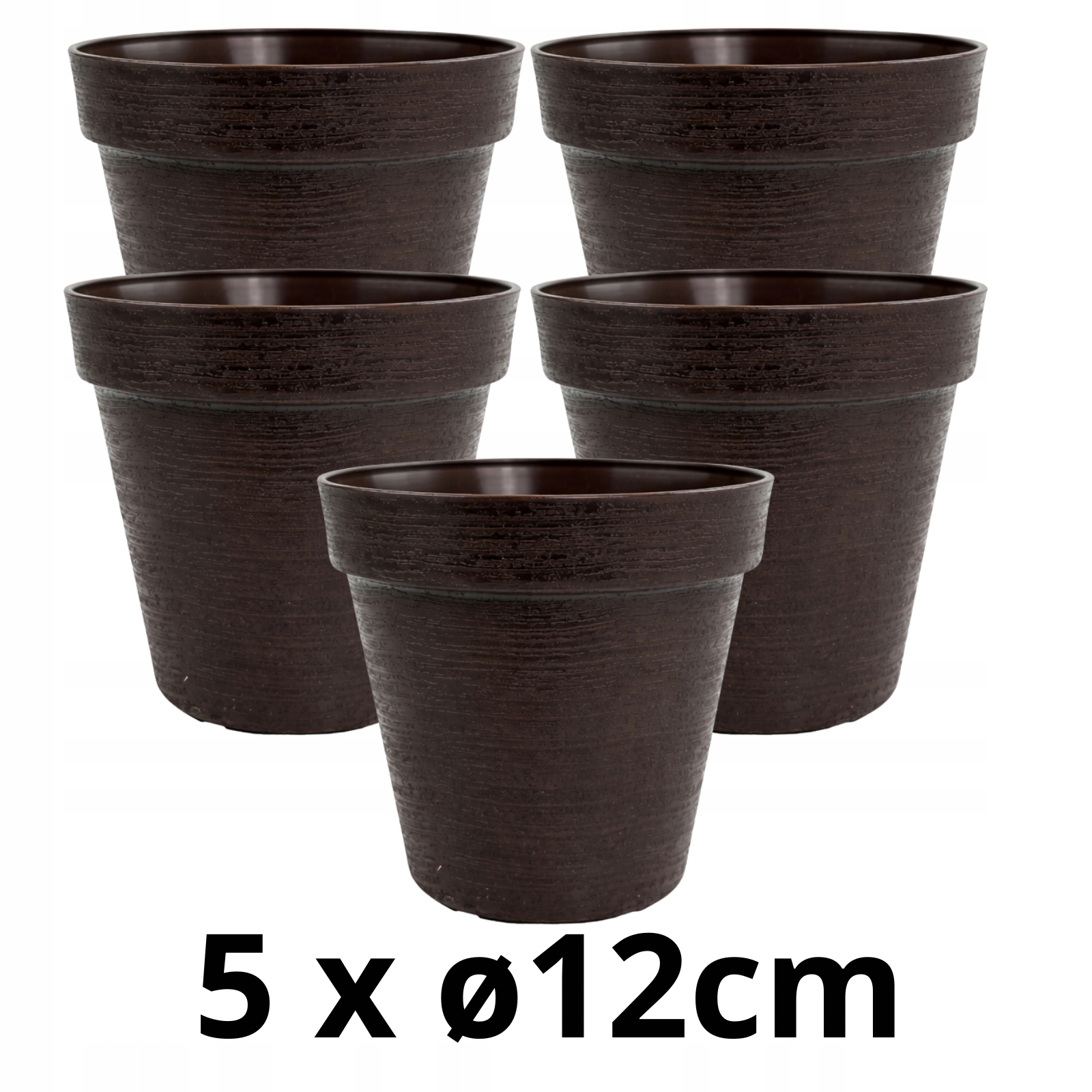 5 X Doniczka w Stylu LOFT 12 cm, Eko, UV Odporna, Brązowy 1