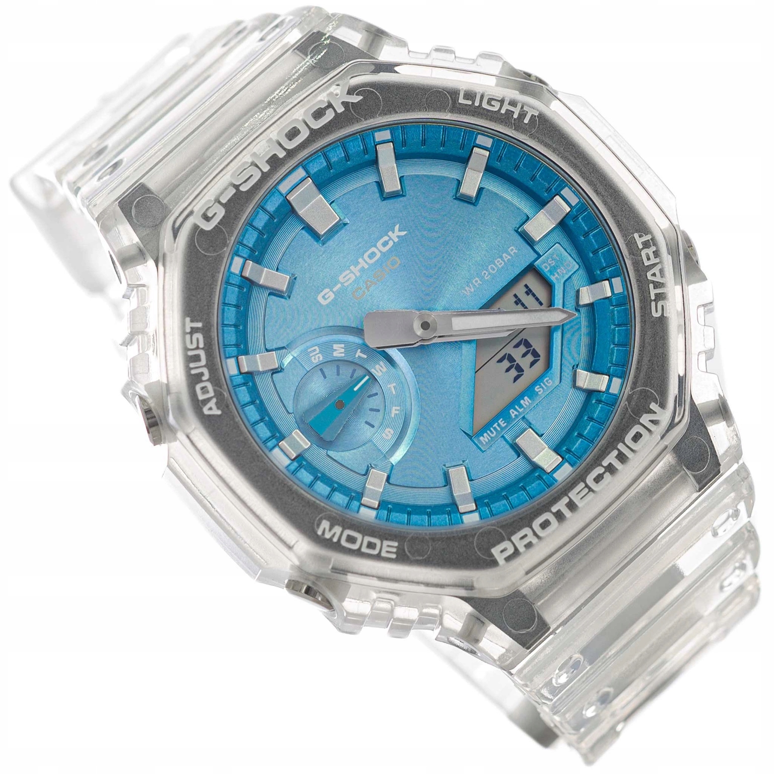 Zegarek Casio GA-2100BM-7A2ER G-shock Transparentny Wodoodporny 200M