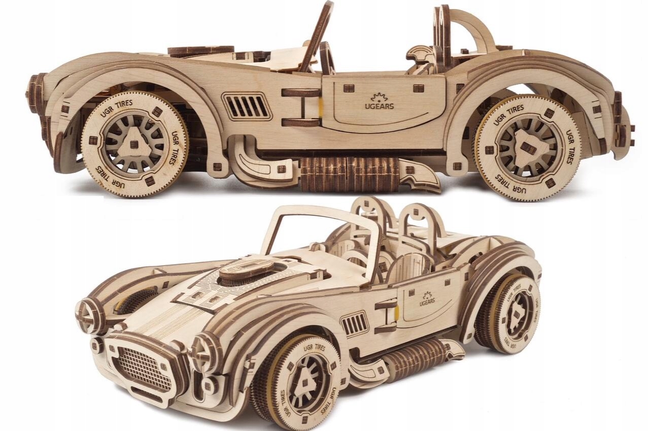 

Puzzle 3D Drewniany Model Auto Cobra Drift Ugears