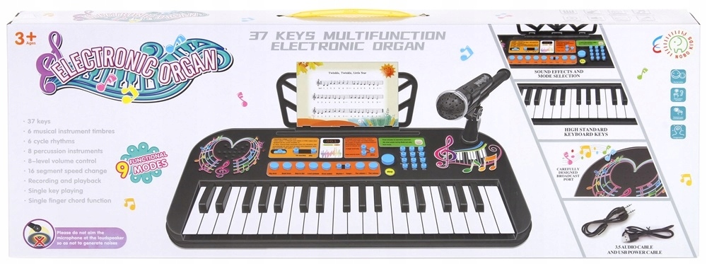 Keyboard Pianino Organy Pianinko Mikrofon dla Dzieci Muzyka Kod producenta CH-223691