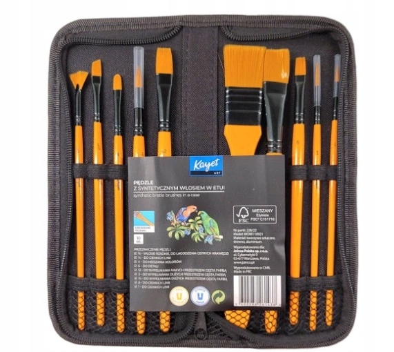 

Kayet pędzle z syntetycznym włosiem w etui